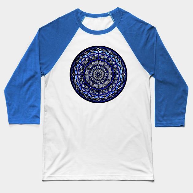 Lapis Lazuli Mandala Baseball T-Shirt by Bobblehead1337 Art